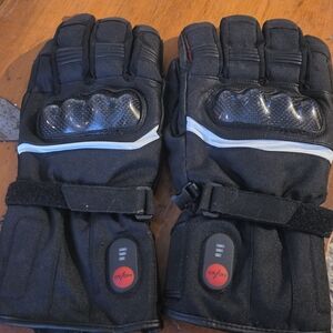 3xlBlack Heated Motorcycle Gloves